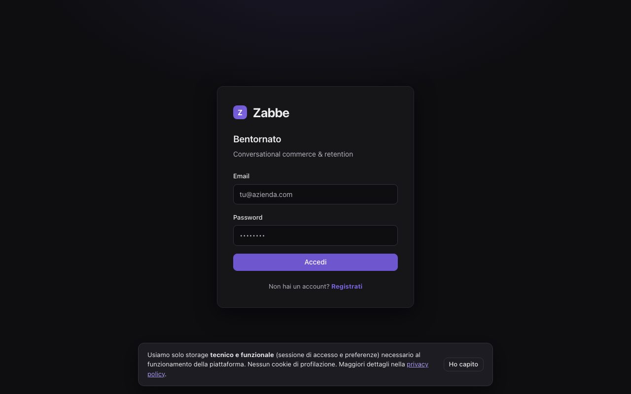 Zabbe — schermata dell'app